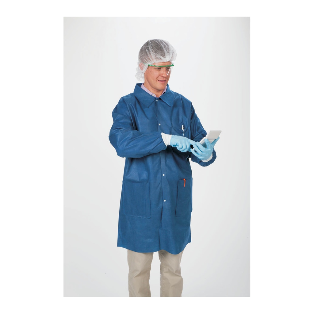 Thermo Fisher Scientific General Protection Disposable SMS Blueberry Lab Coats
