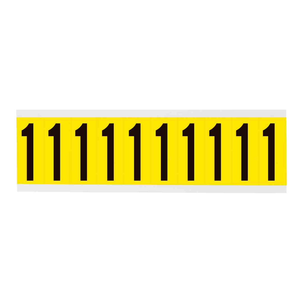 Brady 2" Character Height Black on Yellow Repositionable Numbers and Letters