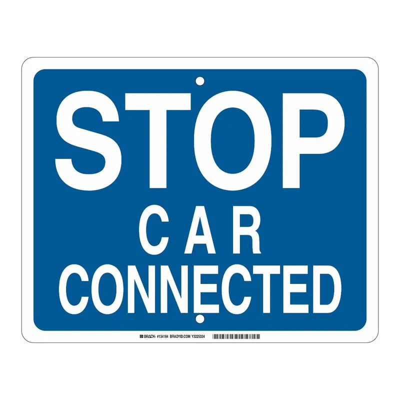 Brady Stop Car Connected Sign