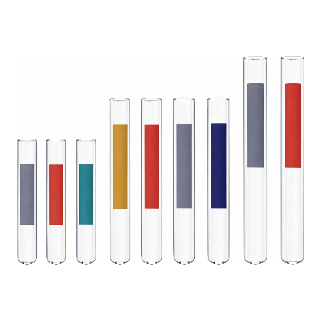 Thermo Fisher Scientific Disposable Plain-End Flint Glass Tubes with Color-Coded Label Area