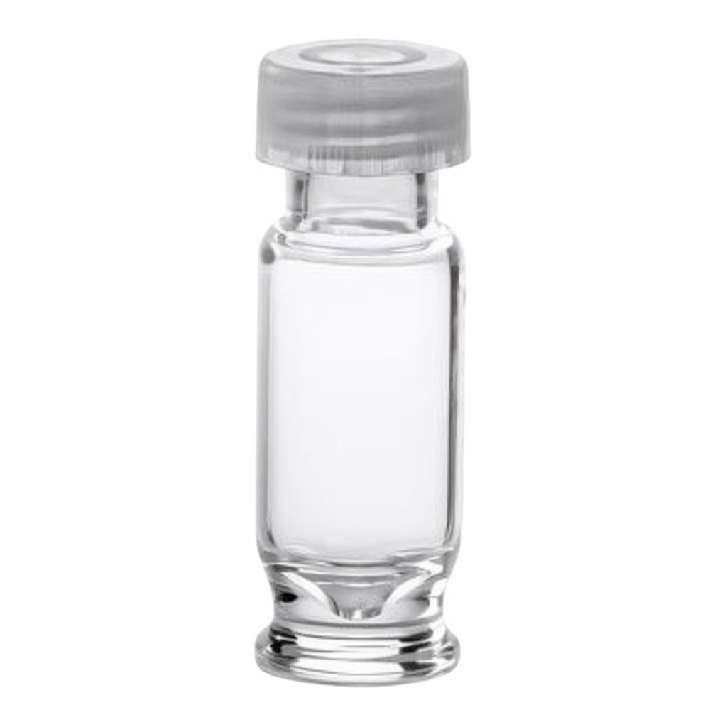 Waters LCGC Certified Clear Glass 12 x 32 mm Screw Neck Max Recovery Vial, with Polyethylene Septumless Cap, 2 mL Volume, 100/pk