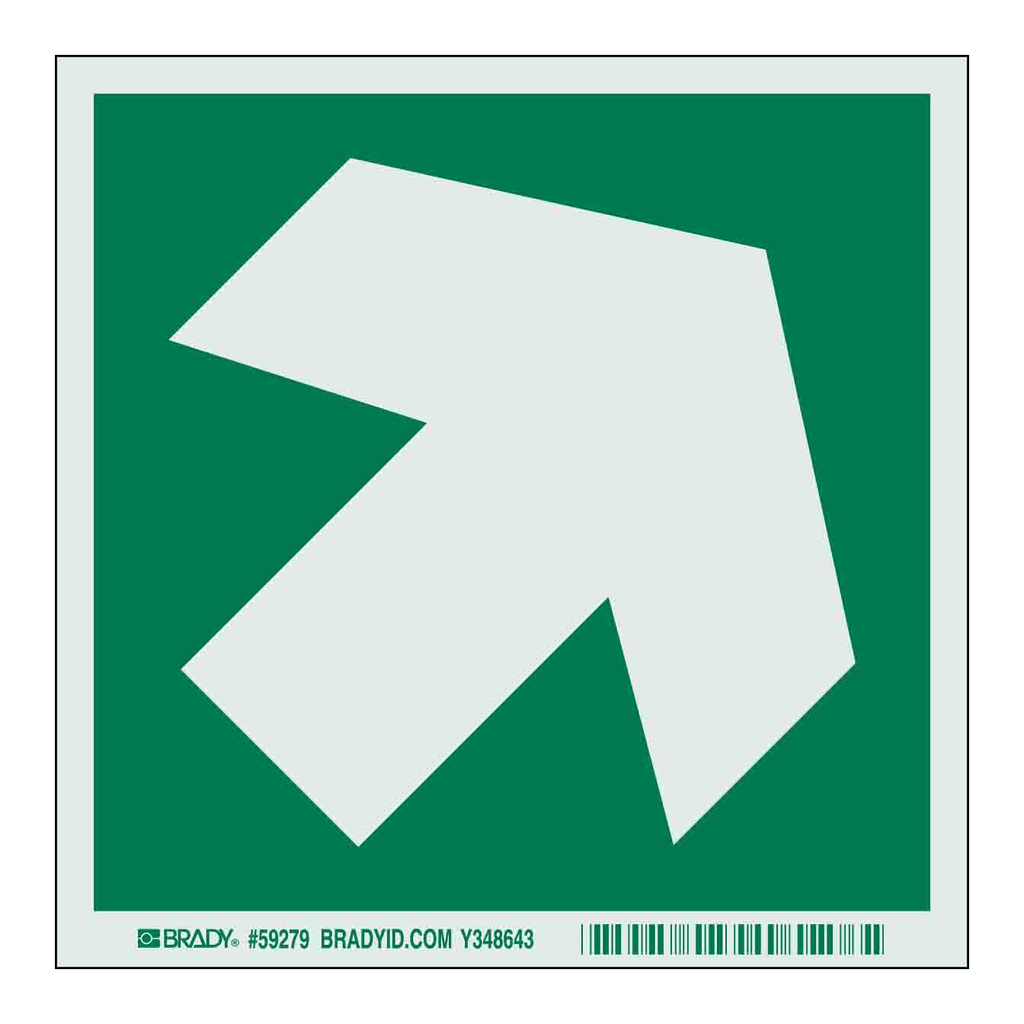 Brady BradyGlo Diagonal Arrow Sign