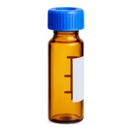 Waters Deactivated Amber Glass 12 x 32 mm Screw Neck Vial, with Cap and PTFE/Silicone Septum, 2 mL Volume, 100/pk