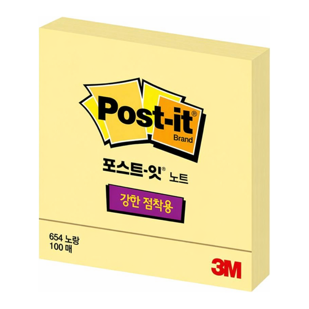 OFFICENEX 3M 포스트잇 강한점착용 654 노랑