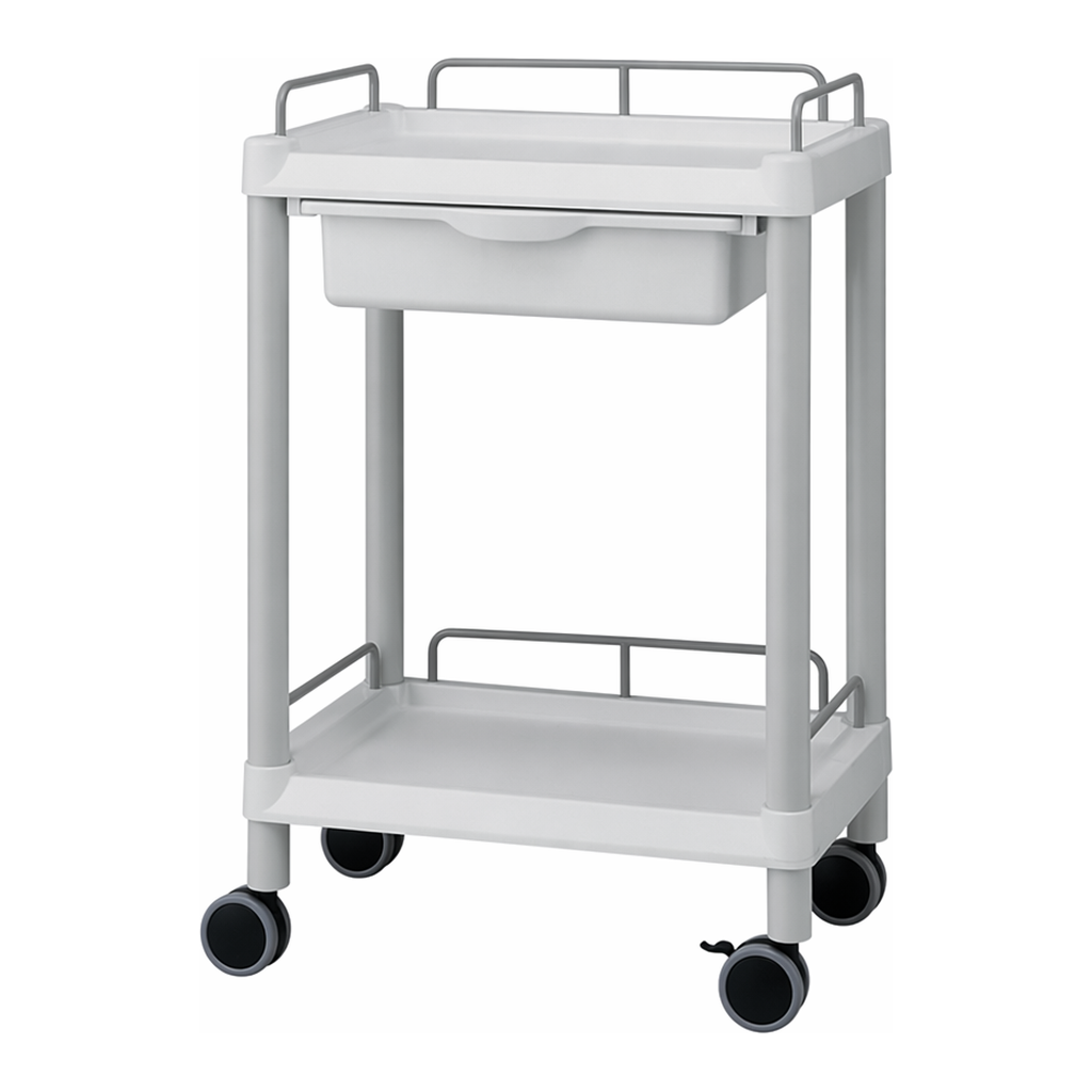 AS ONE Mobile Easy Cart (Wiith Guard Frame: Gray) 2 Stages 532 x 368 x 819 Wiith Drawer　ME11EH