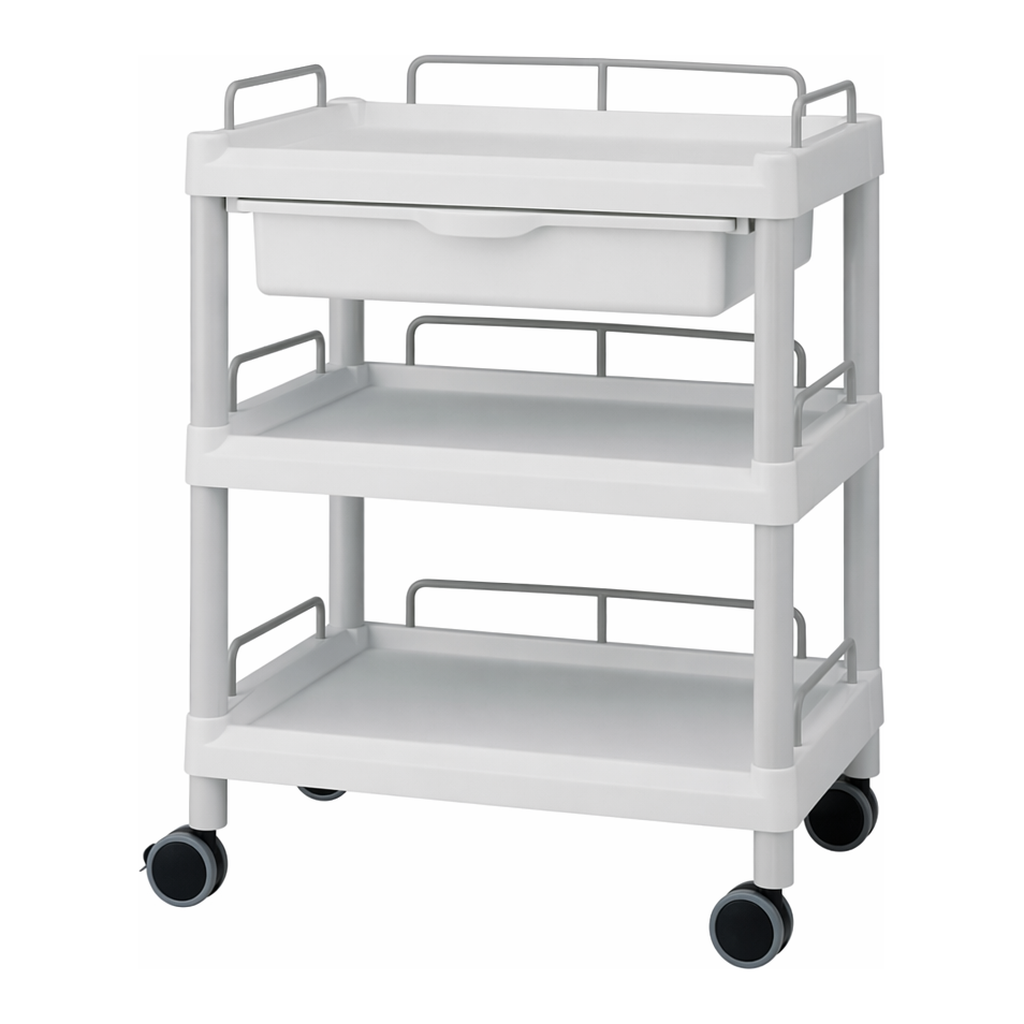 AS ONE Mobile Easy Cart (Wiith Guard Frame: Gray) 3 Sages 532 x 368 x 855 Wiith Drawer　ME11FH