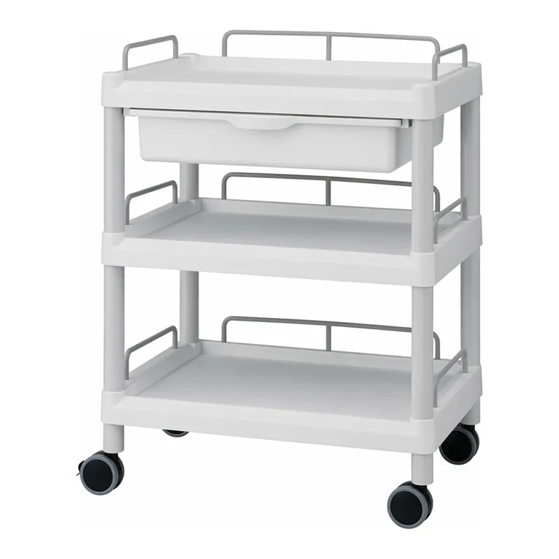 AS ONE Mobile Easy Cart (Wiith Guard Frame: Gray) 3 Sages 532 x 368 x 855 Wiith Drawer ME11FH