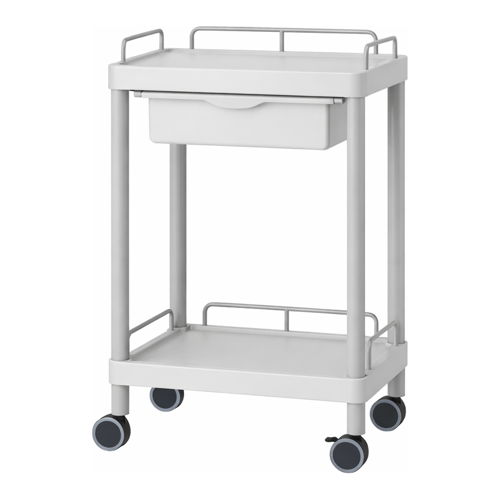AS ONE Mobile Easy Cart (Wiith Guard Frame: Gray) 2 Stages 651 x 447 x 810 Wiith Drawer　ME21EH