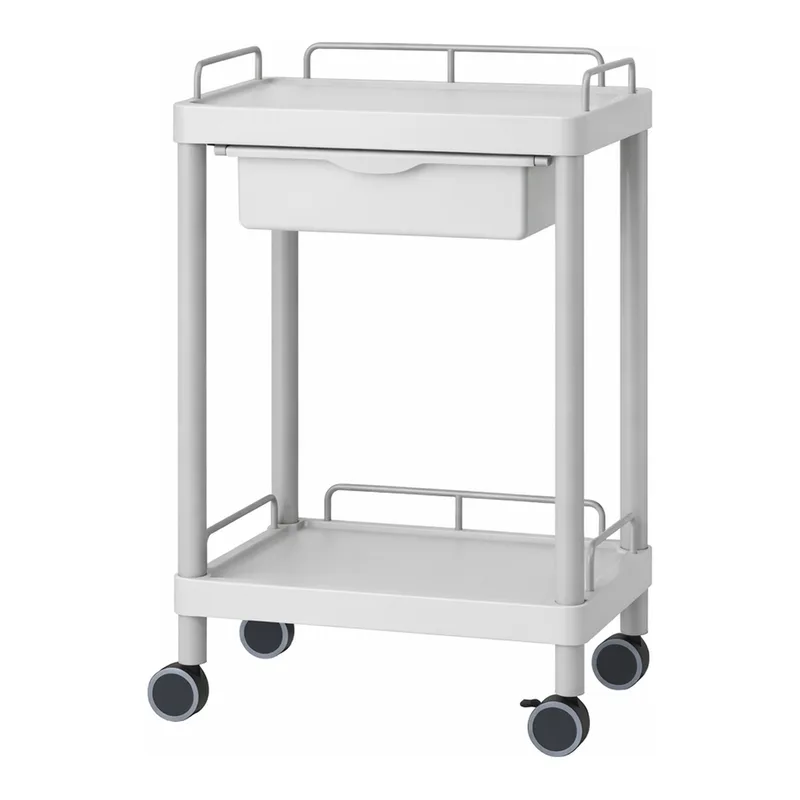 AS ONE Mobile Easy Cart (Wiith Guard Frame: Gray) 2 Stages 651 x 447 x 810 Wiith Drawer ME21EH