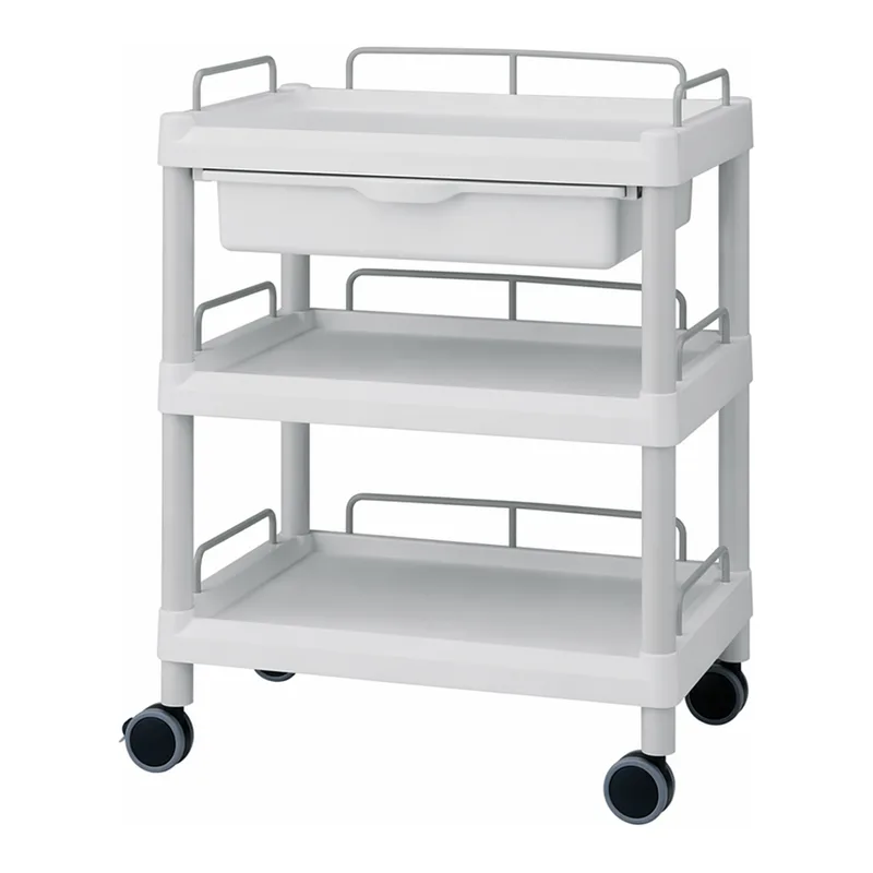 AS ONE Mobile Easy Cart (Wiith Guard Frame: Gray) 3 Sages 651 x 447 x 830 Wiith Drawer ME21FH
