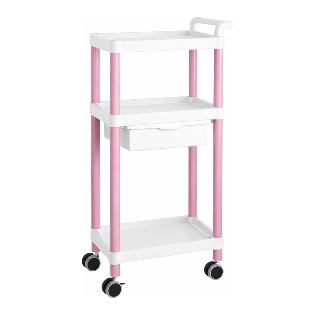 AS ONE Mobile Easy Cart (Tall Type/Regular 31) Pink 3 Stages Wiith Drawer　ME31B