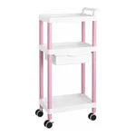 AS ONE Mobile Easy Cart (Tall Type/Regular 31) Pink 3 Stages Wiith Drawer ME31B