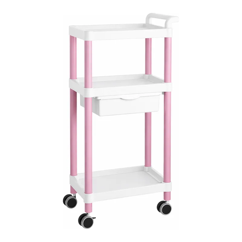 AS ONE Mobile Easy Cart (Tall Type/Regular 31) Pink 3 Stages Wiith Drawer ME31B