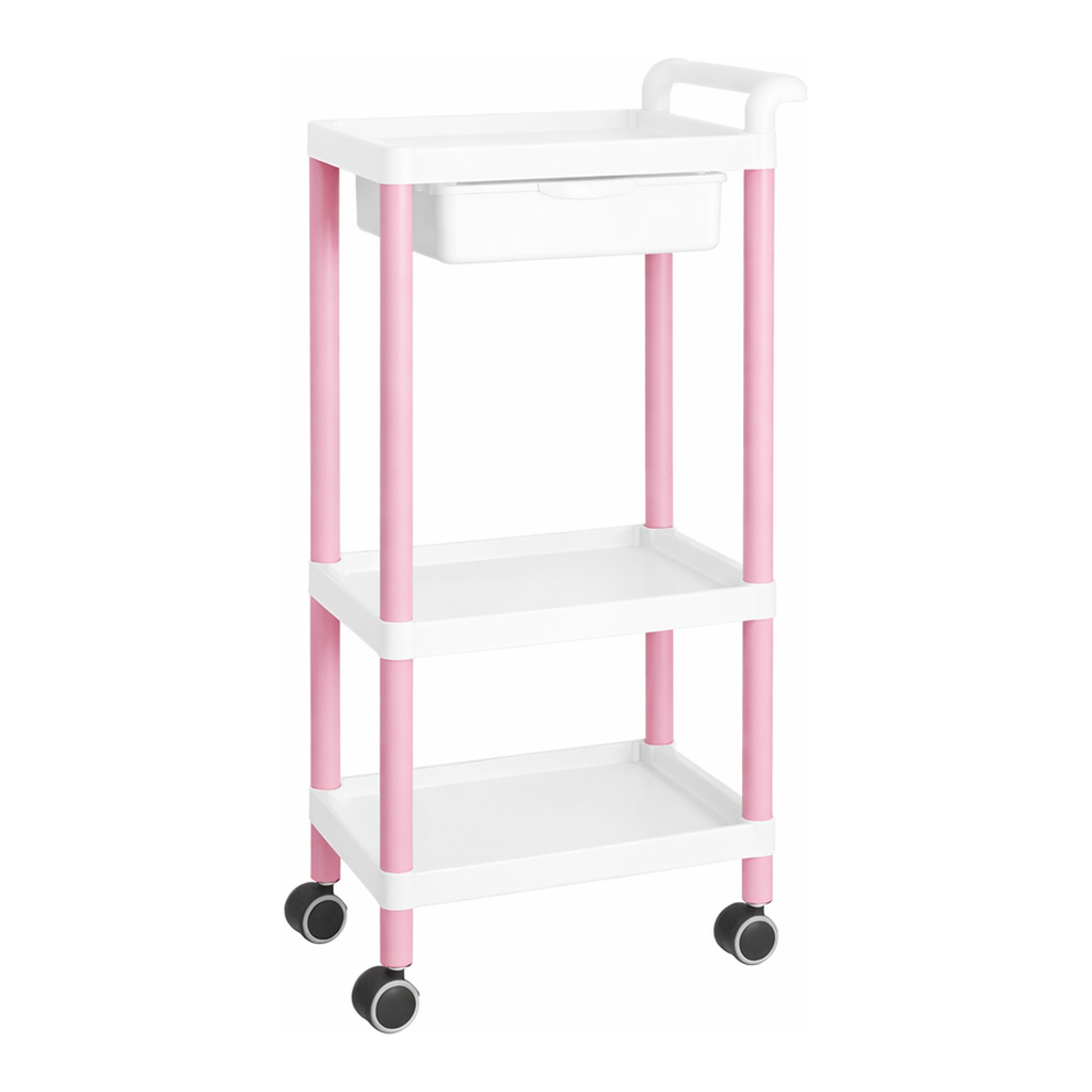 AS ONE Mobile Easy Cart (Tall Type/Regular 31) Pink 3 Stages Wiith Drawer　ME31D
