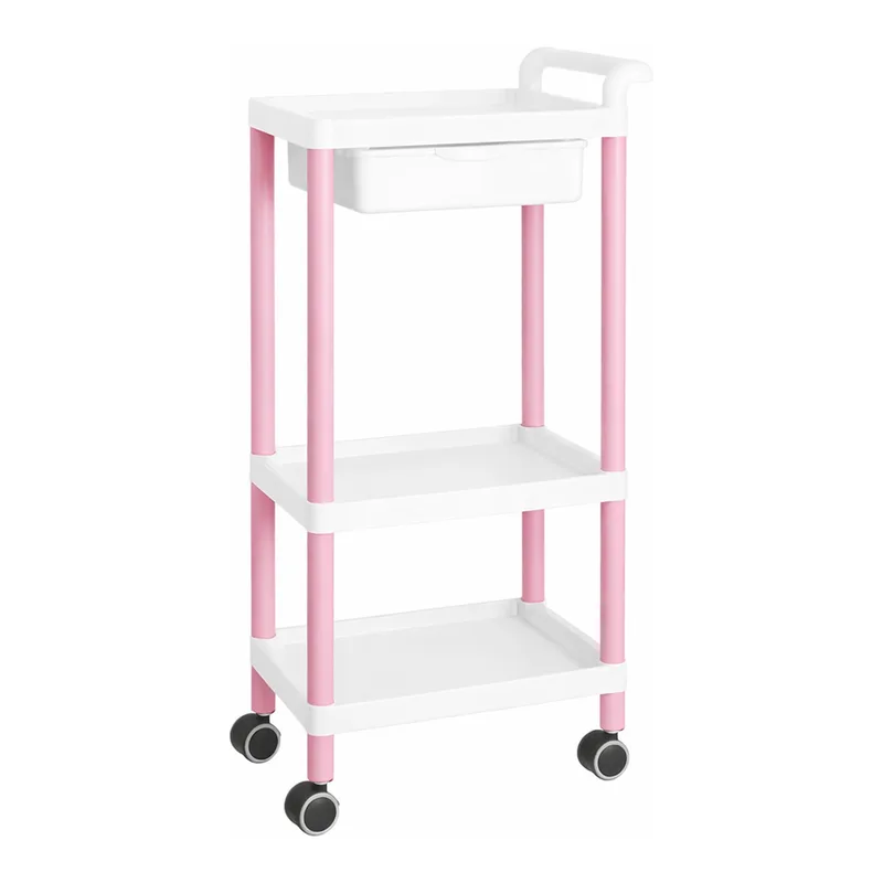 AS ONE Mobile Easy Cart (Tall Type/Regular 31) Pink 3 Stages Wiith Drawer ME31D