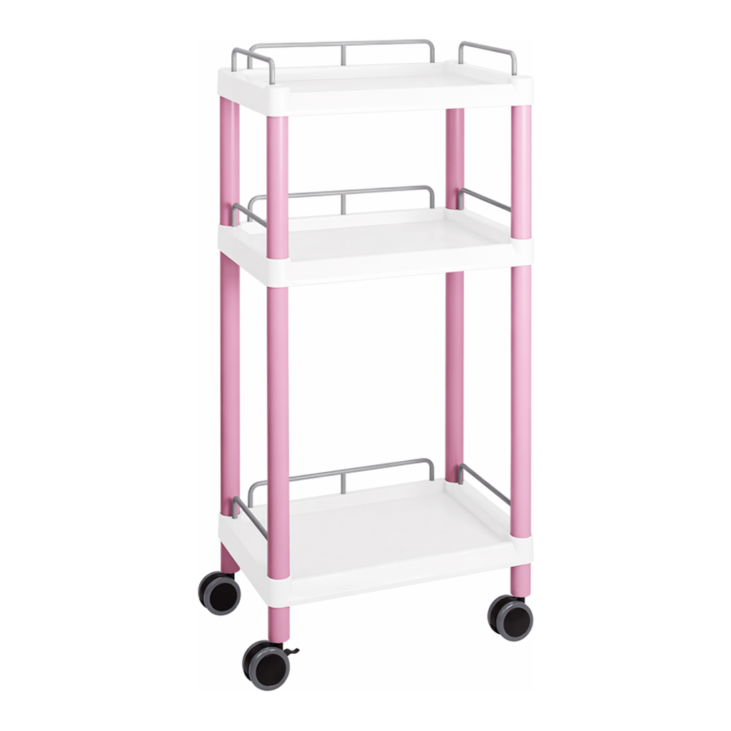 AS ONE Mobile Easy Cart (Tall Type/Regular 31) Pink 3 Stages Wiith Guard Frame　ME31G