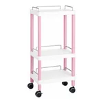AS ONE Mobile Easy Cart (Tall Type/Regular 31) Pink 3 Stages Wiith Guard Frame ME31H