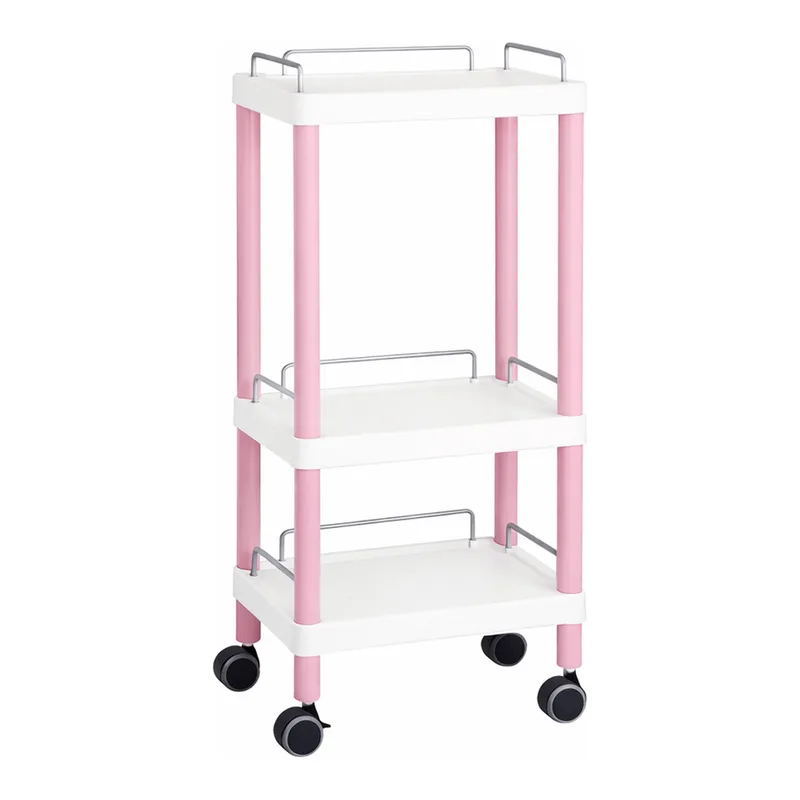 AS ONE Mobile Easy Cart (Tall Type/Regular 31) Pink 3 Stages Wiith Guard Frame ME31H