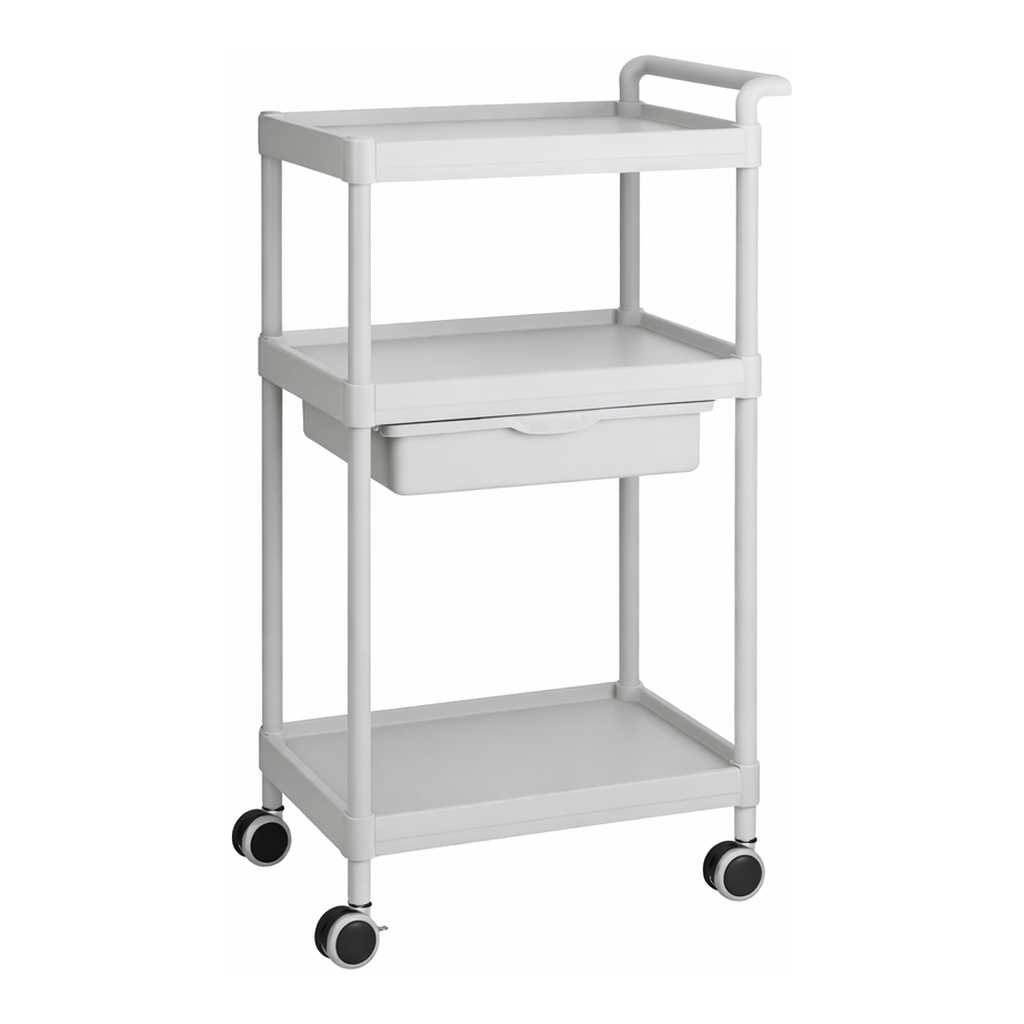 AS ONE Mobile Easy Cart (Tall Type/Wide 32) Gray 3 Stages Wiith Drawer　ME32B
