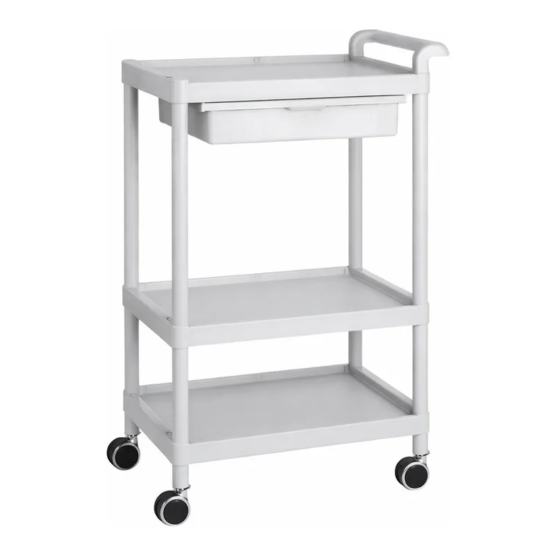 AS ONE Mobile Easy Cart (Tall Type/Wide 32) Gray 3 Stages Wiith Drawer ME32D