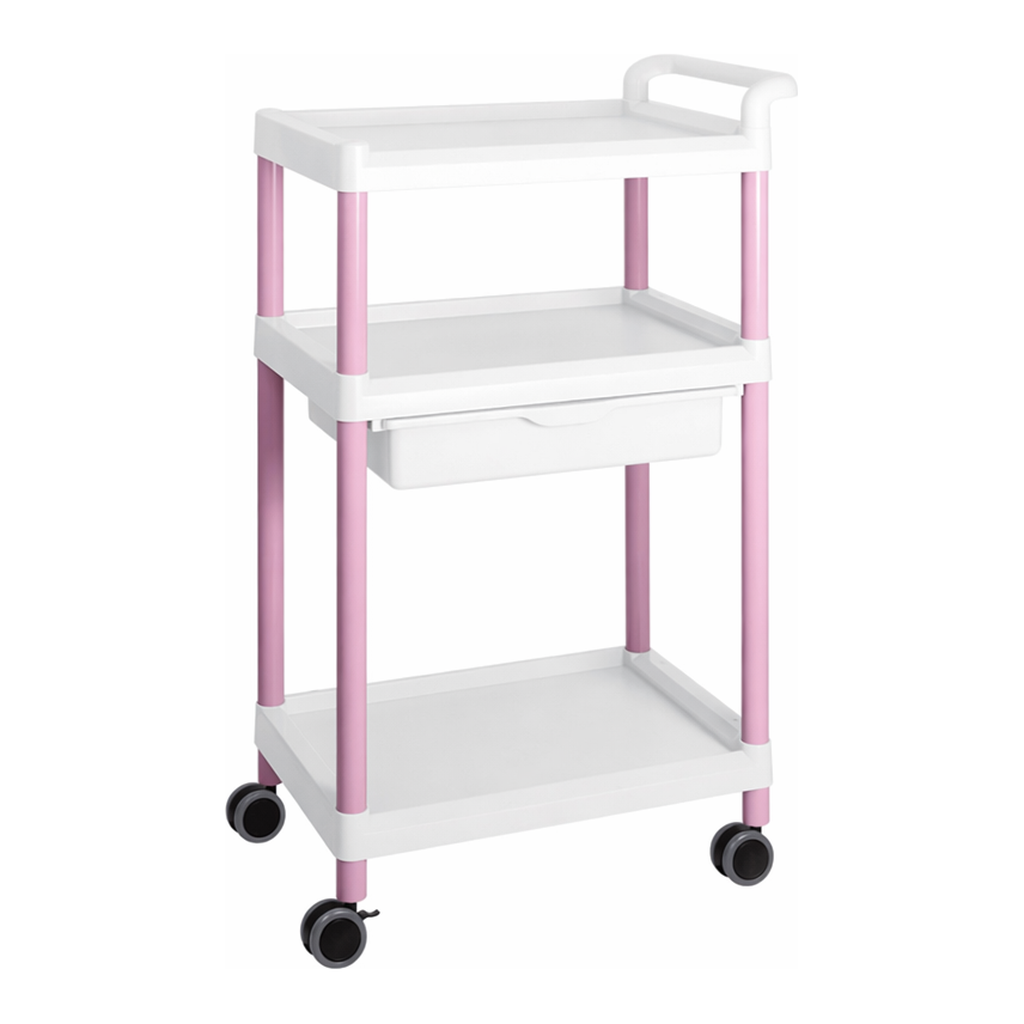 AS ONE Mobile Easy Cart (Tall Type/Wide 32) Pink 3 Stages Wiith Drawer　ME32B