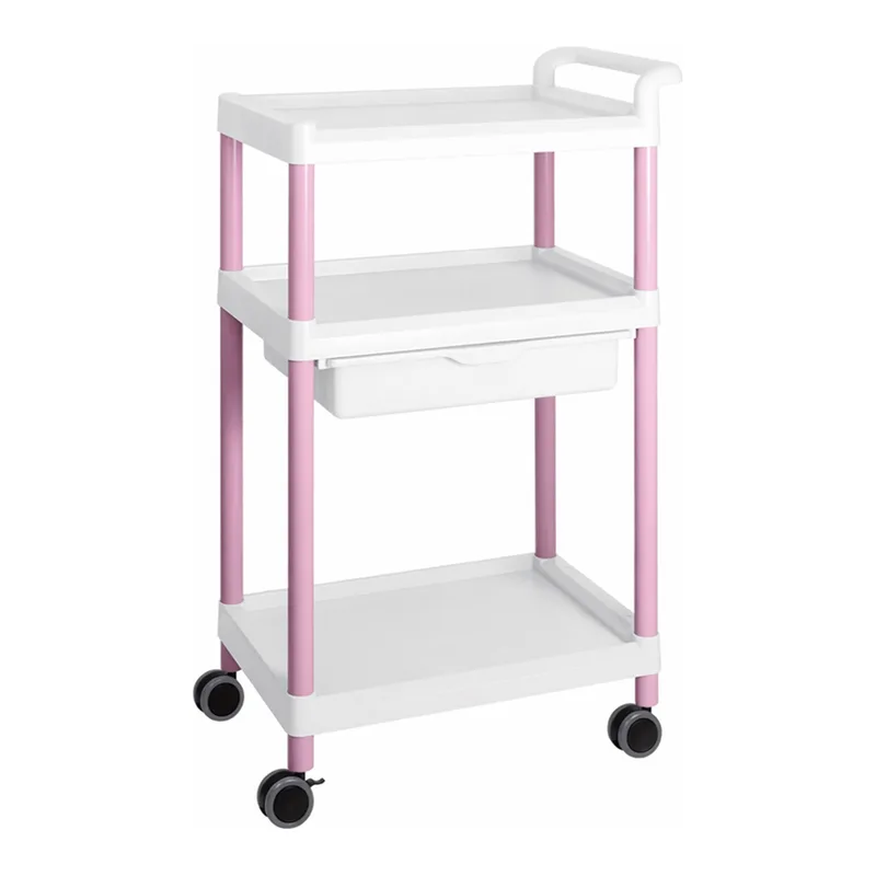 AS ONE Mobile Easy Cart (Tall Type/Wide 32) Pink 3 Stages Wiith Drawer ME32B