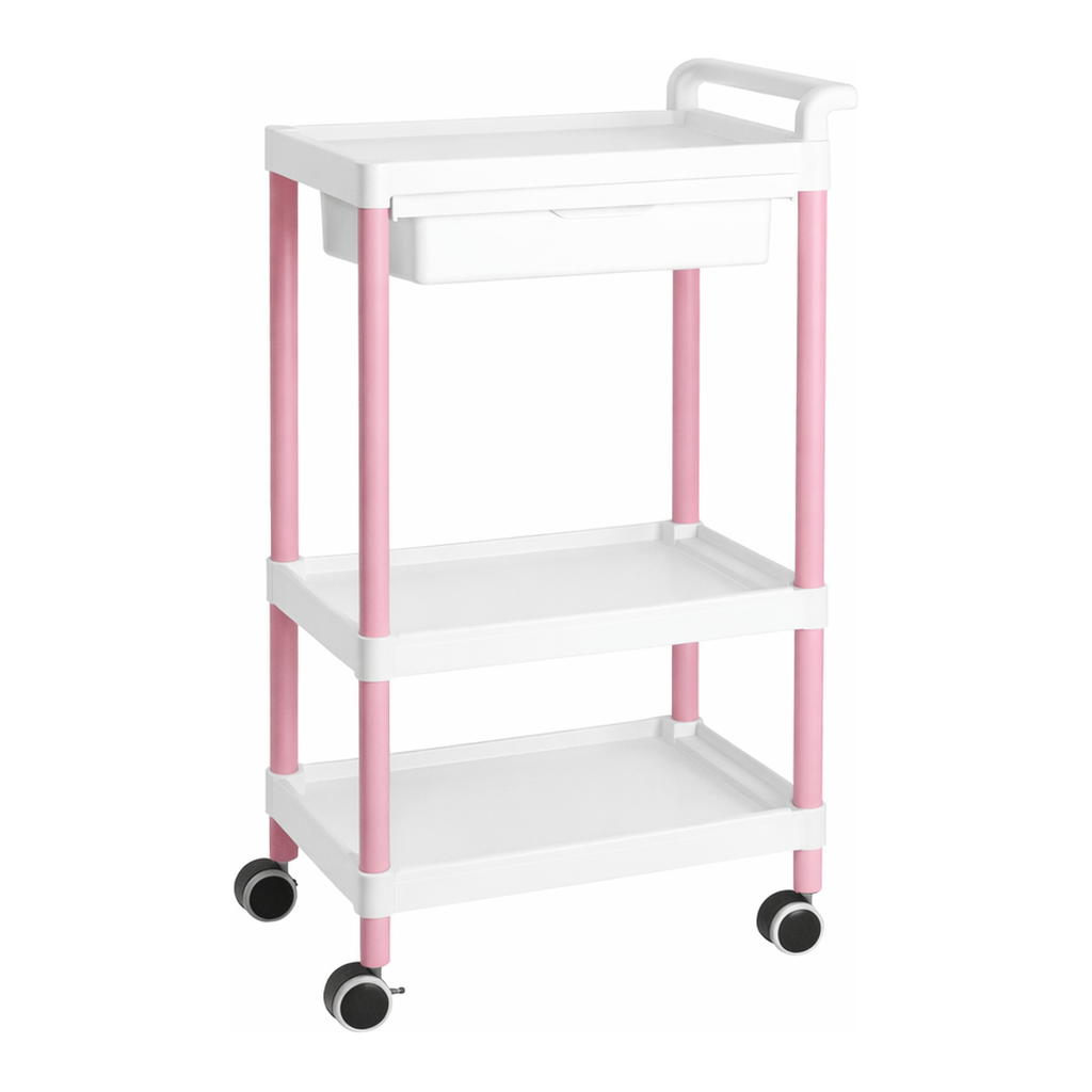AS ONE Mobile Easy Cart (Tall Type/Wide 32) Pink 3 Stages Wiith Drawer　ME32D