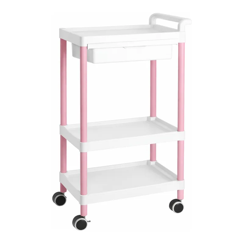 AS ONE Mobile Easy Cart (Tall Type/Wide 32) Pink 3 Stages Wiith Drawer ME32D