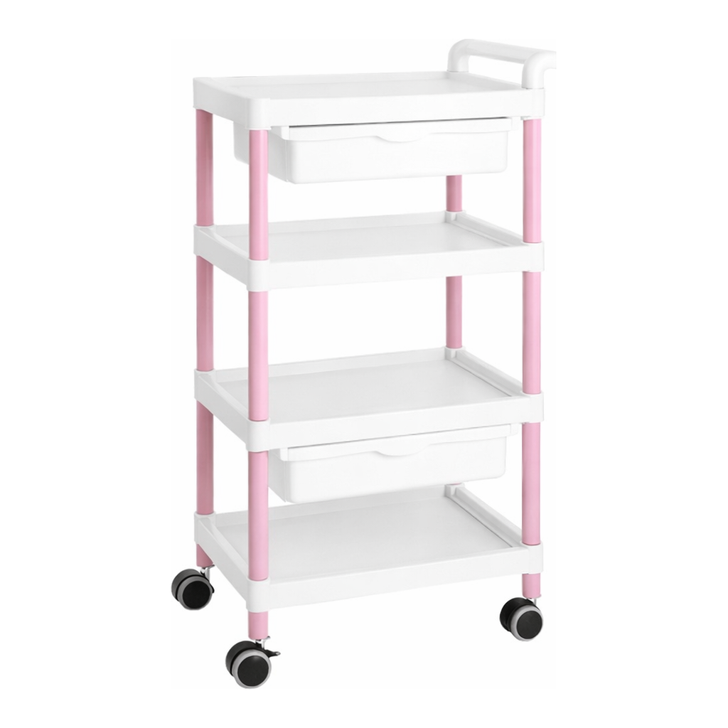 AS ONE Mobile Easy Cart (Tall Type/Wide 32) Pink 4 Stages Wiith Drawer　ME32F