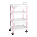 AS ONE Mobile Easy Cart (Tall Type/Wide 32) Pink 4 Stages Wiith Drawer ME32F