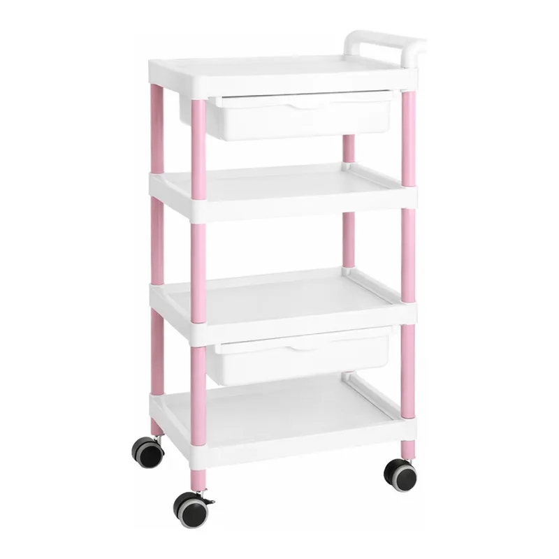 AS ONE Mobile Easy Cart (Tall Type/Wide 32) Pink 4 Stages Wiith Drawer ME32F