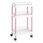 AS ONE Mobile Easy Cart (Tall Type/Wide 32) Pink 3 Stages Wiith Guard Frame ME32G