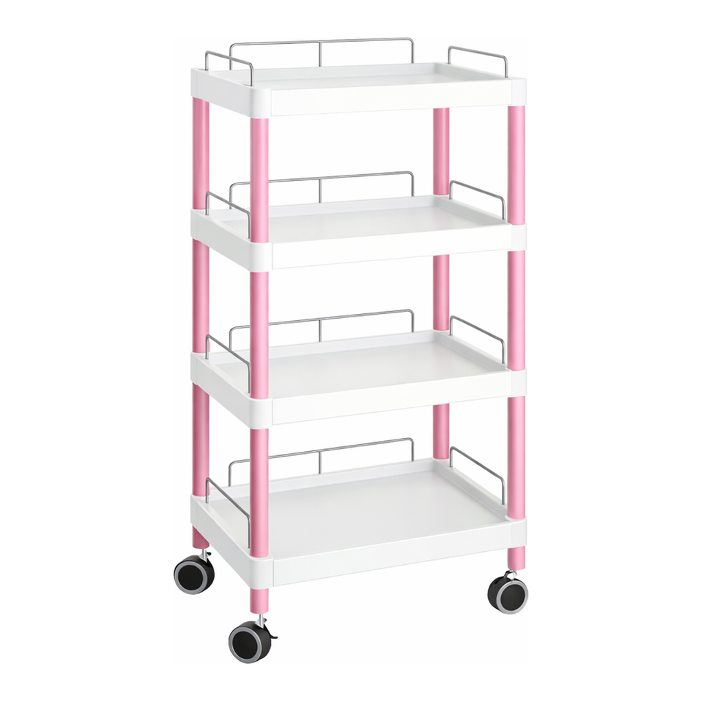 AS ONE Mobile Easy Cart (Tall Type/Wide 32) Pink 4 Stages Wiith Guard Frame　ME32J