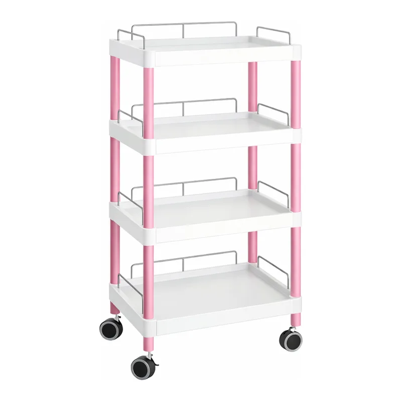 AS ONE Mobile Easy Cart (Tall Type/Wide 32) Pink 4 Stages Wiith Guard Frame ME32J