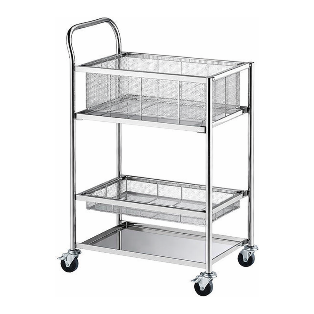 AS ONE Stainless Steel Basket Wagon　NBW