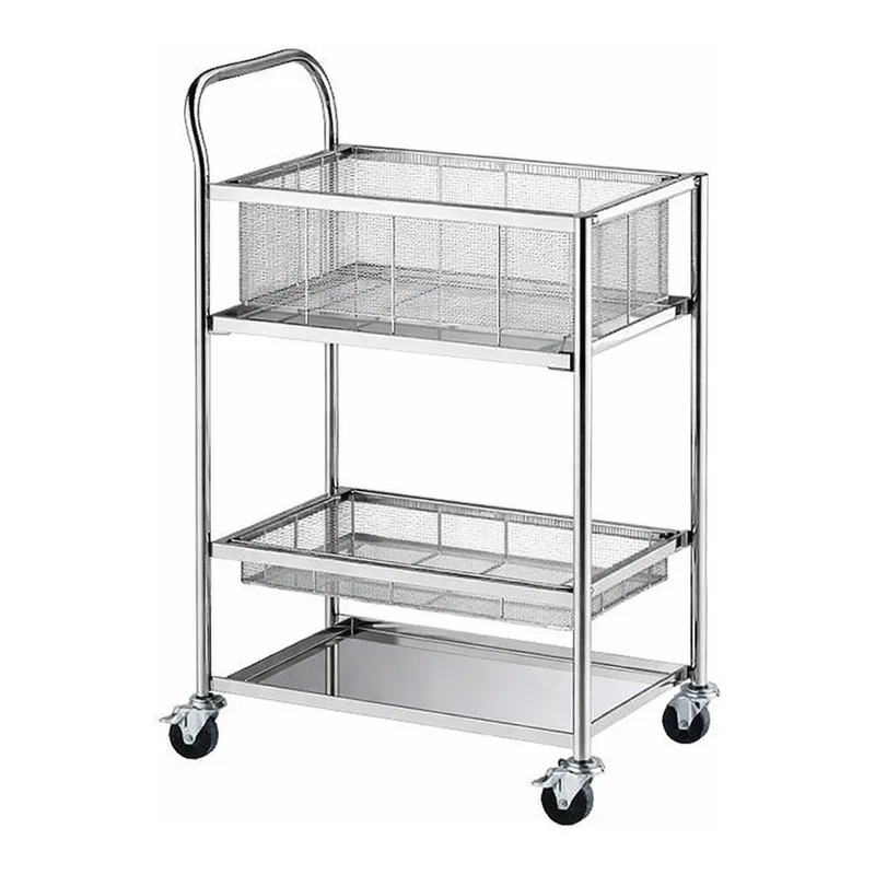 AS ONE Stainless Steel Basket Wagon NBW
