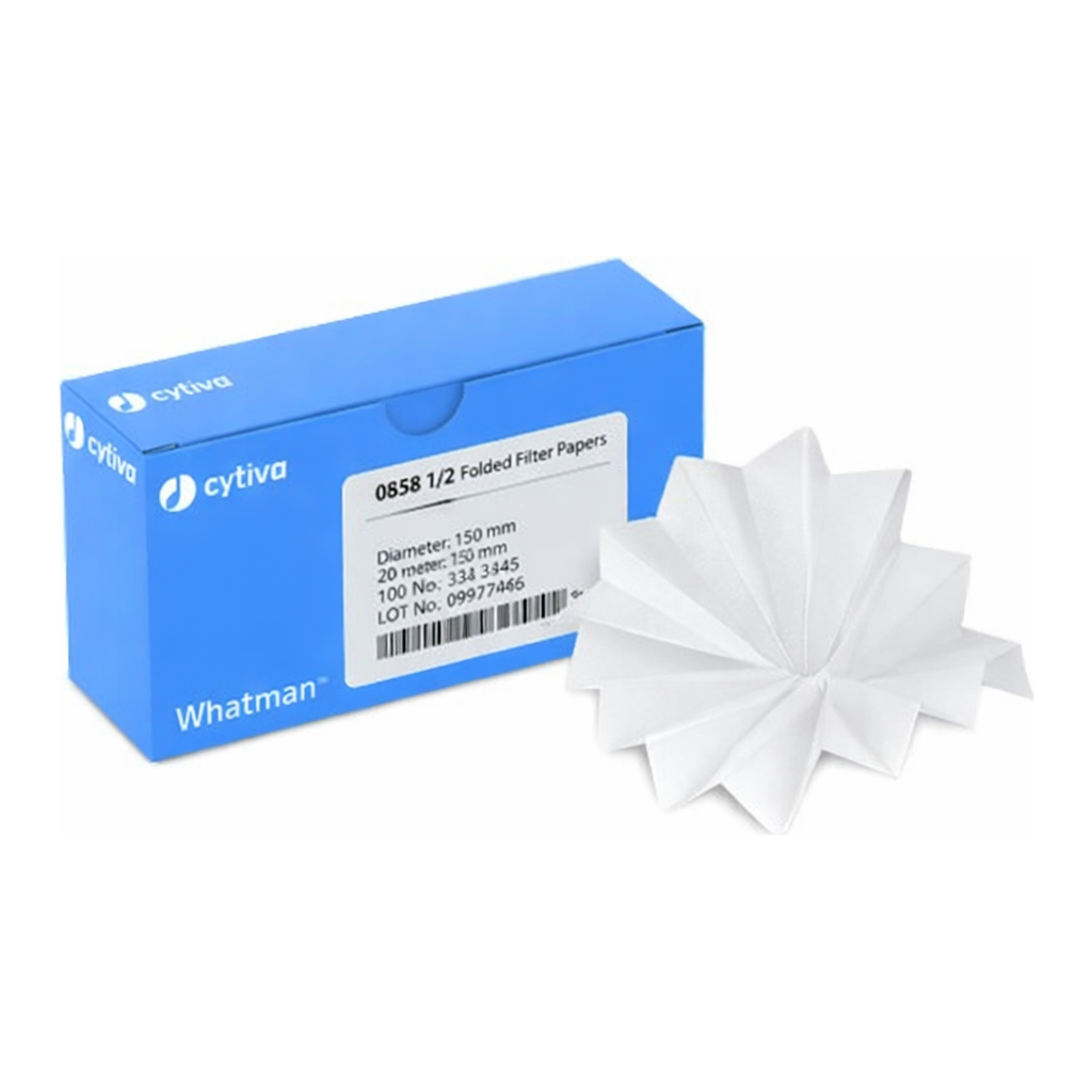 CYTIVA 10334345 / Grade 0858 ½ 정성 필터 (Qualitative Filter Paper), 주름형, 150mm[100EA/PK]