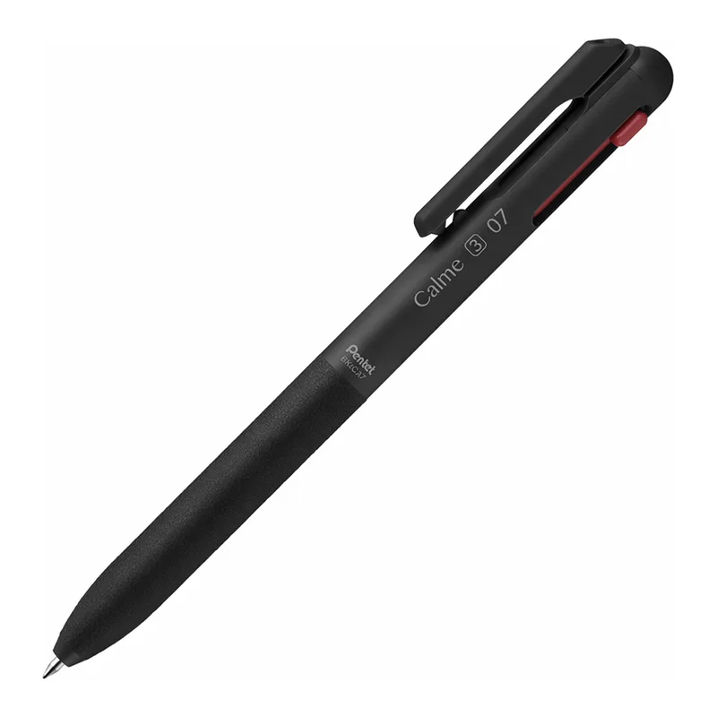 OFFICENEX 펜텔 카르므 3색 볼펜 0.7mm 블랙(잉크:흑,청,적)