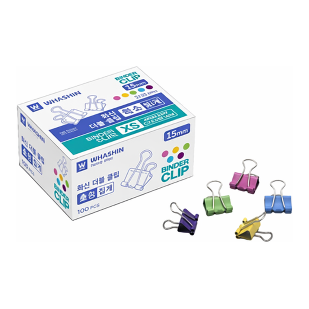 OFFICENEX 화신 더블클립 특소(원색/15mm/100PCS)