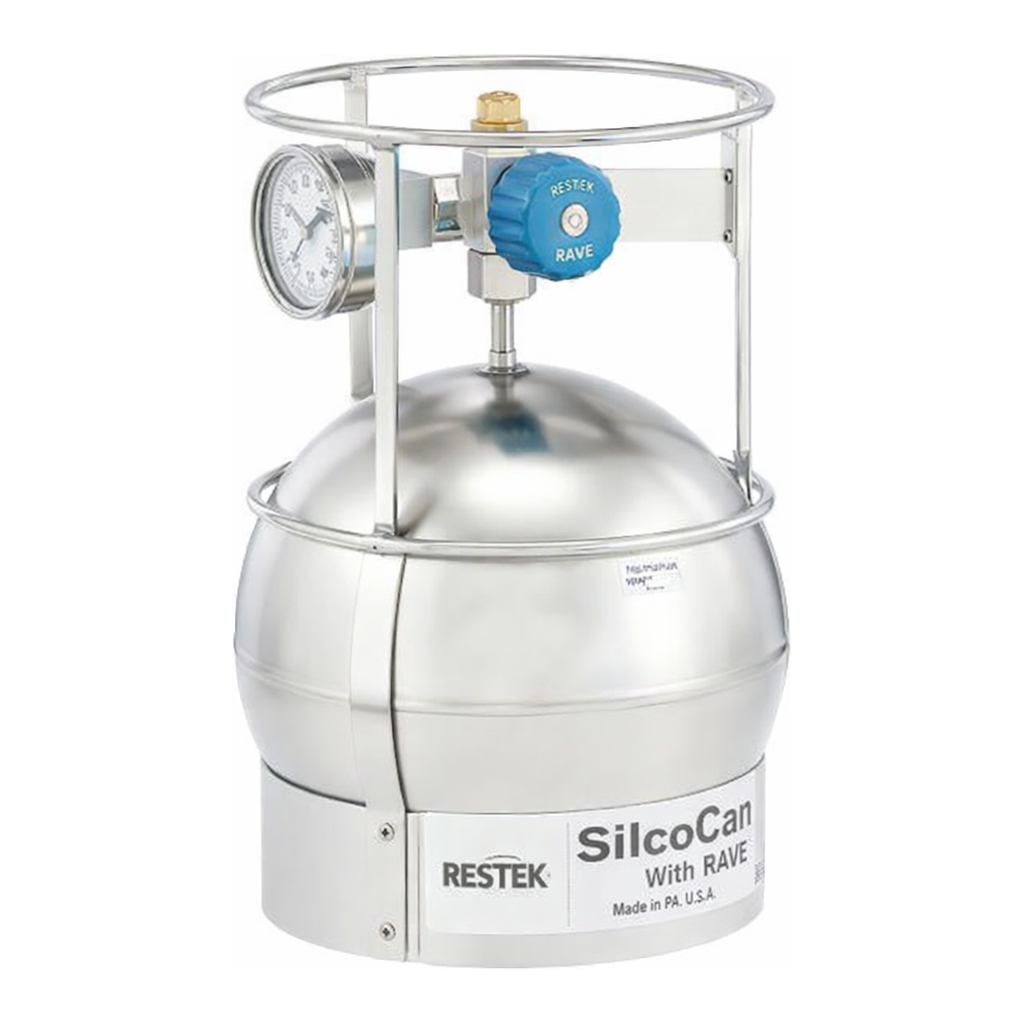 Restek SilcoCan Canister, 3L, with 3-Port RAVE+ with Gauge