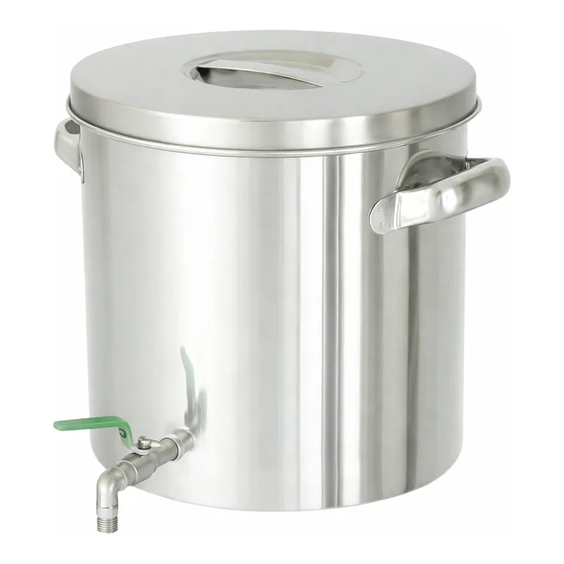 AS ONE Chemical-Resistant Tank with Stainless Valve, SUS304, 하구 스테인리스 탱크