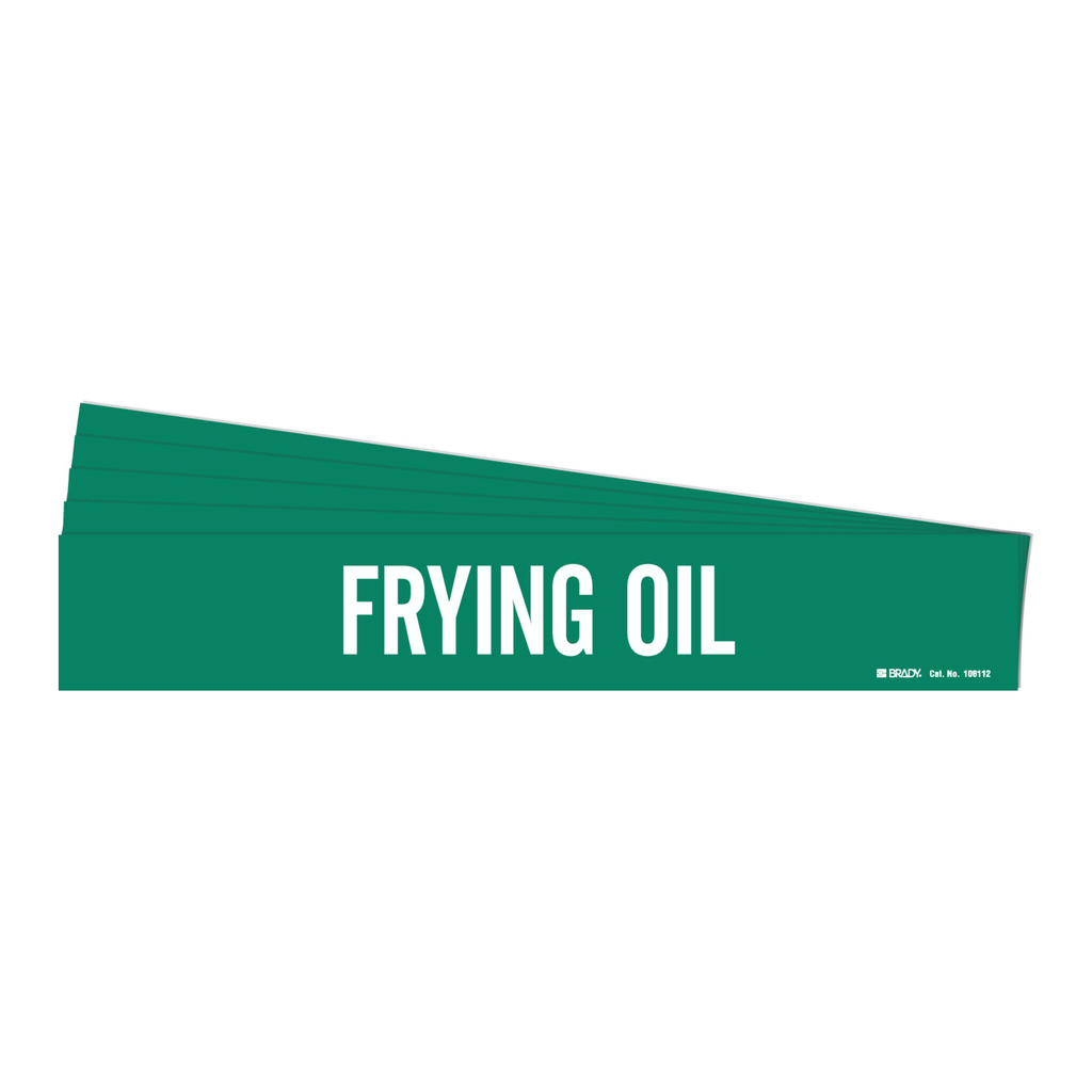 Brady FRYING OIL Polyester Pipe Markers