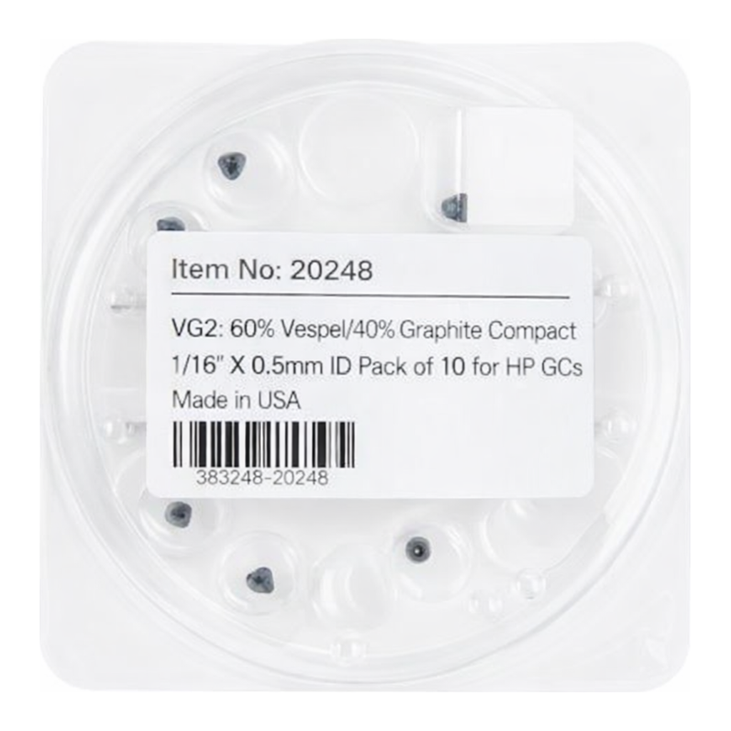 Restek Ferrule, Vespel/Graphite, VG2, 60% Vespel/40% Graphite Compact 1/16in X 0.5mm ID Pack of 1