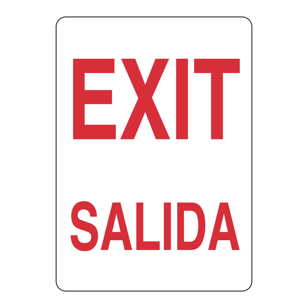 Brady Bilingual Exit Sign