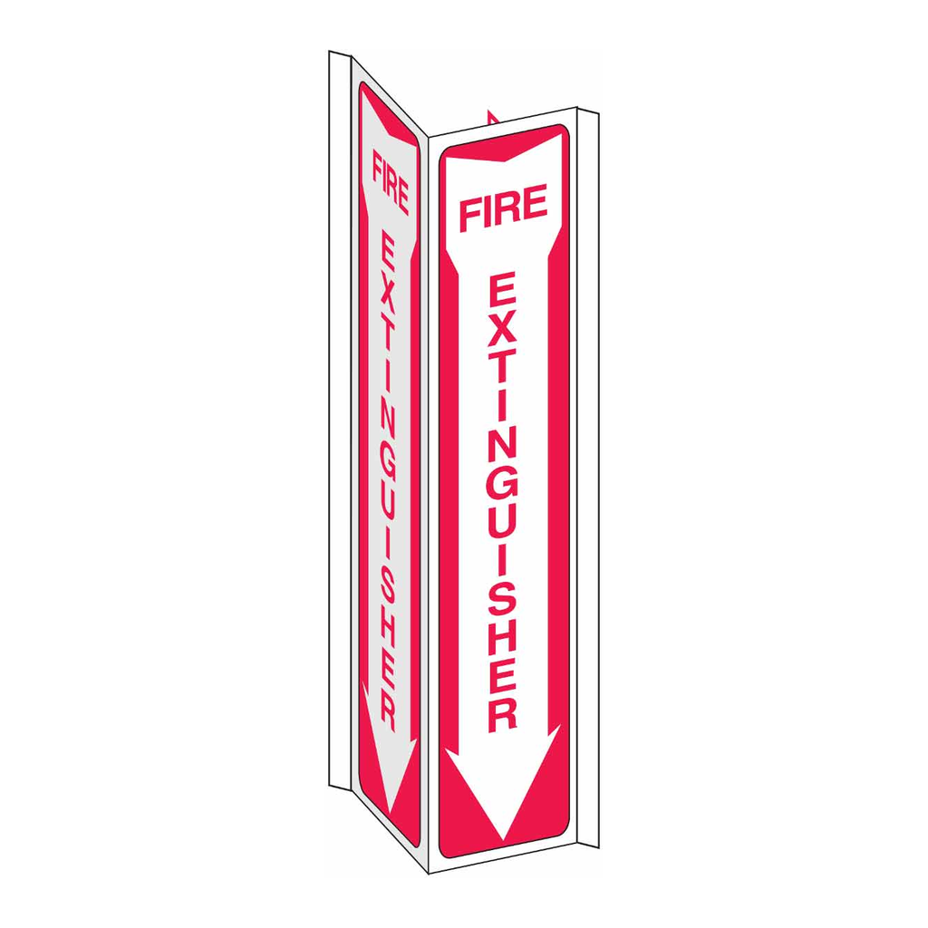 Brady V 3-Way View Fire Extinguisher Sign