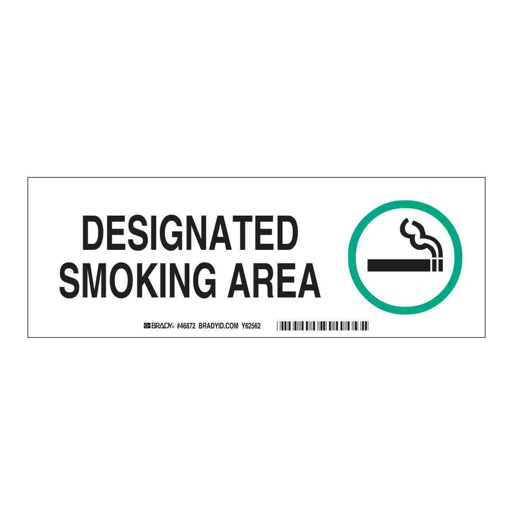 Brady Designated Smoking Area Sign