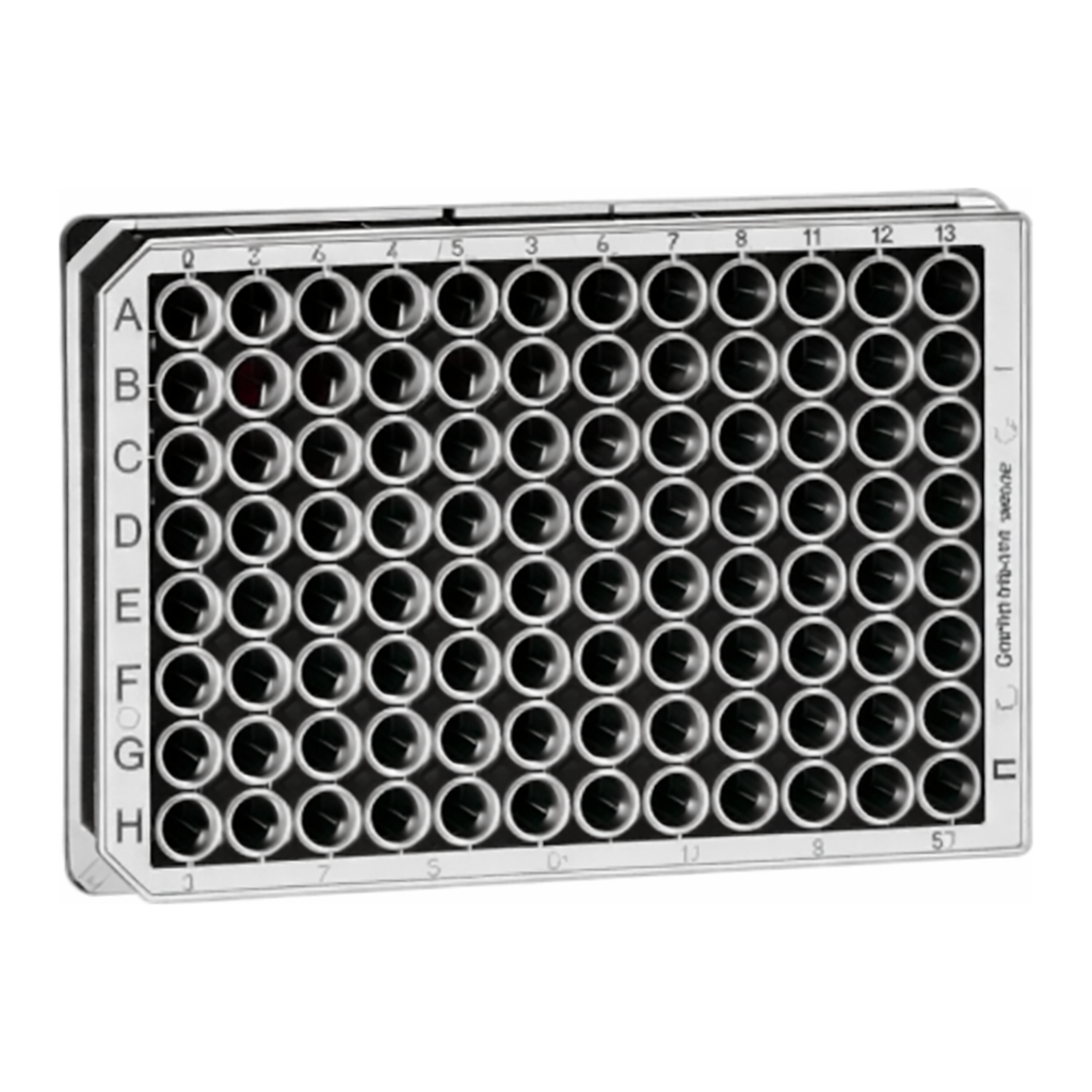 Greiner Bio One MICROPLATE, 96 WELL, F-BOTTOM (CHIMNEY WELL),BLACK, FLUOTRAC, HIGH BINDING, STERILE, 10 PCS./BAG