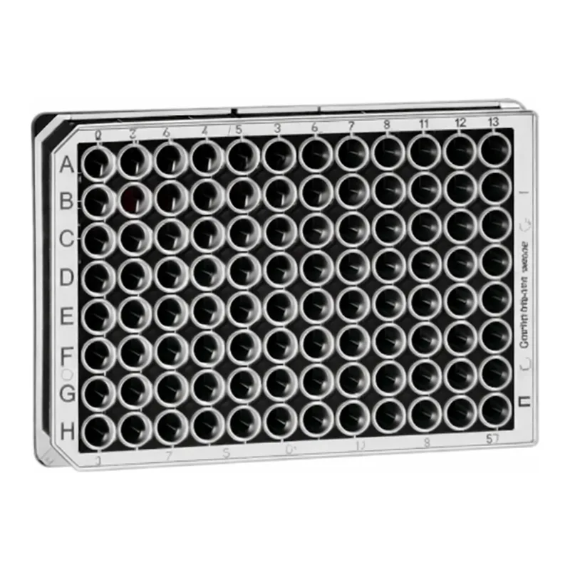 Greiner Bio One MICROPLATE, 96 WELL, F-BOTTOM (CHIMNEY WELL),BLACK, FLUOTRAC, HIGH BINDING, STERILE, 10 PCS./BAG