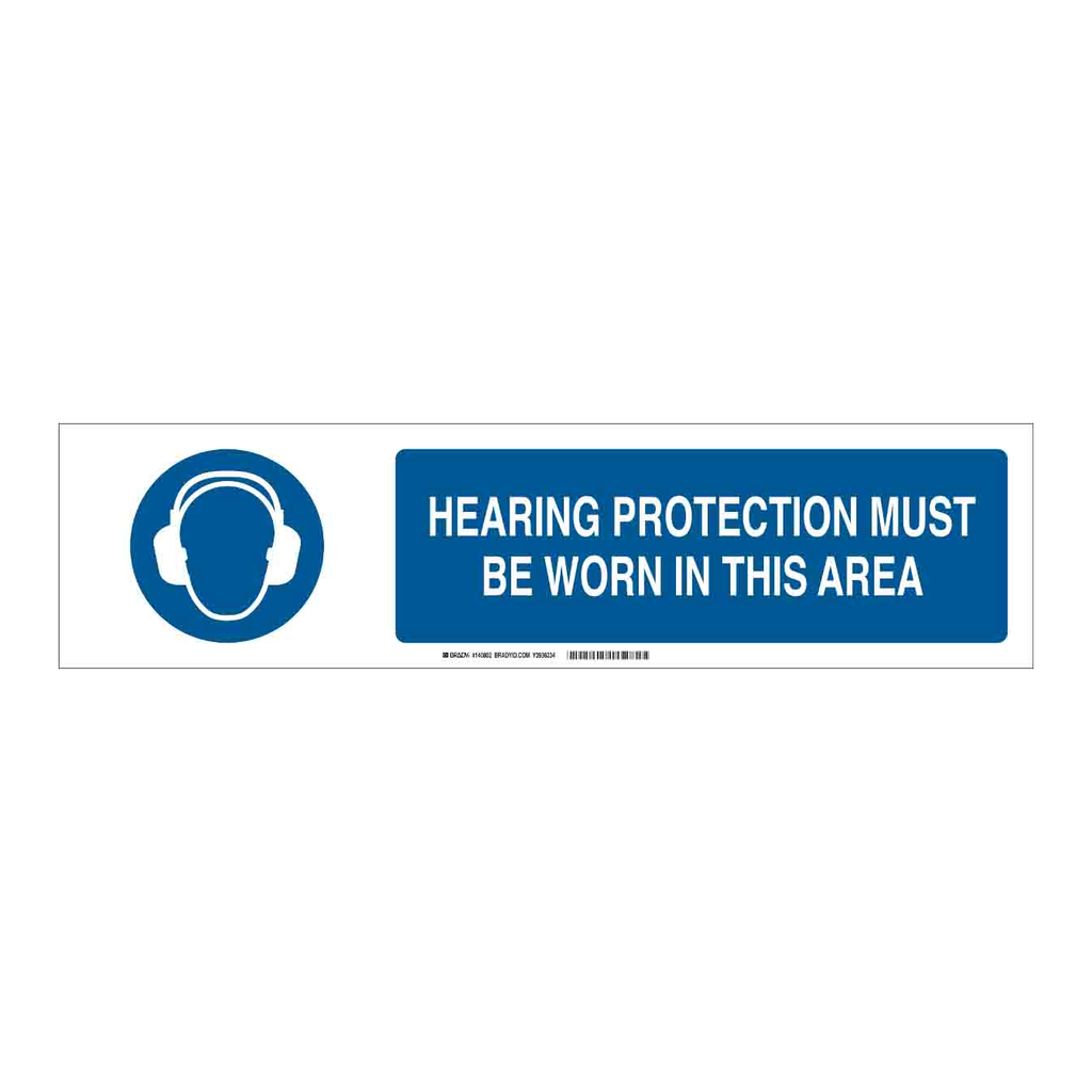 Brady Hearing Protection Must Be Worn In This Area Slider Sign