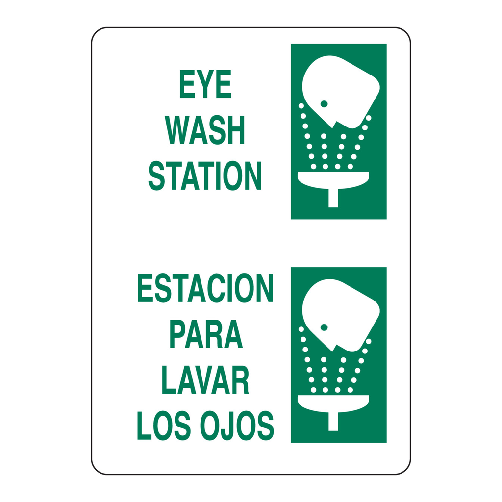 Brady Bilingual Eye Wash Station Estacion Para Lavar Los Ojos Sign